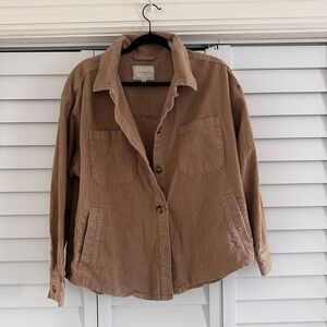Lucky Brand Tan Corduroy Utility Shacket